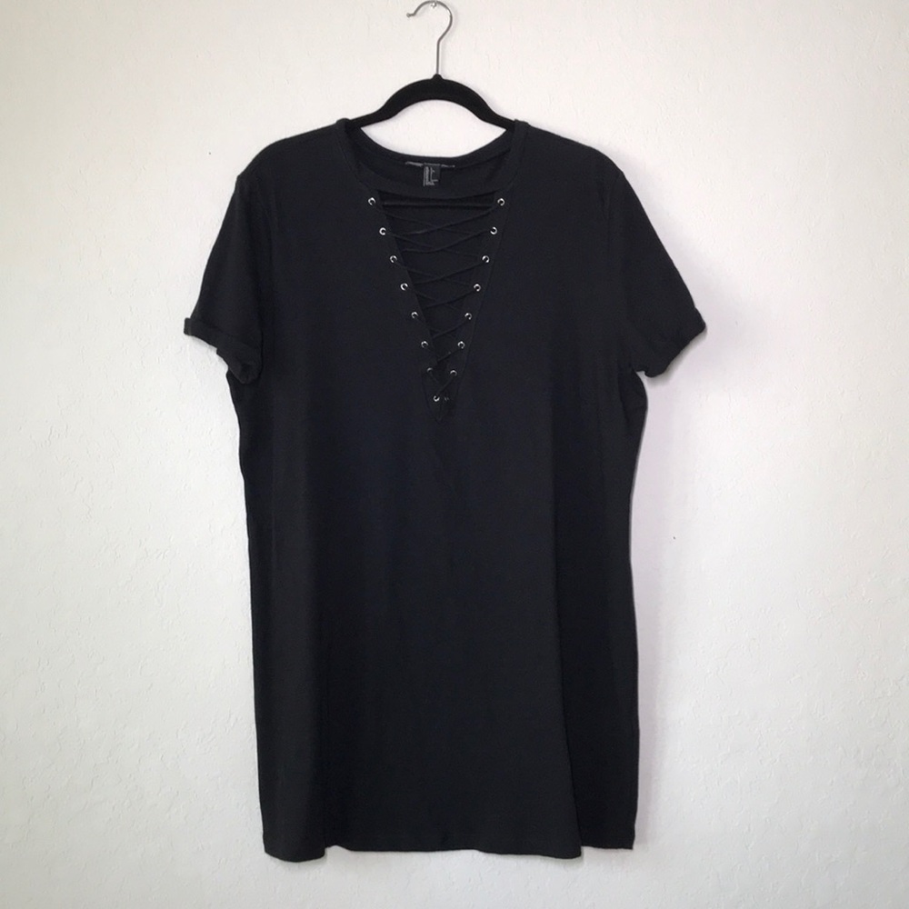 Forever21 Black Lace up Tunic